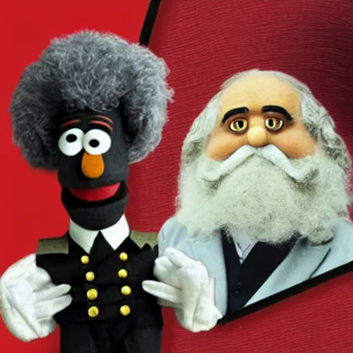 Image similar to karl marx as a muppet