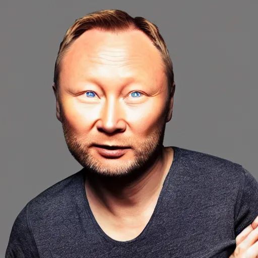 Image similar to Limmy as a fashion model