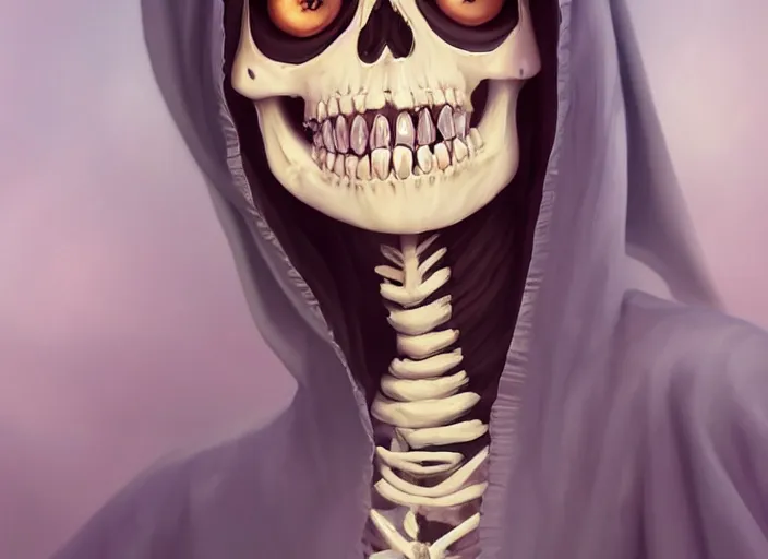 Image similar to cute & beautiful smiling mexican undead skeleton girl dressed as a nun, elegant, digital art, fantasy, pixar style, painting, pin up, highly detailed, artstation, art by artgerm, vrubel, boris vallejo and ilya kuvshinov