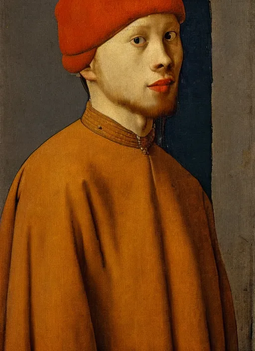 Image similar to portrait of a young man who is a king with a crown, medieval painting by Jan van Eyck, Johannes Vermeer, Florence