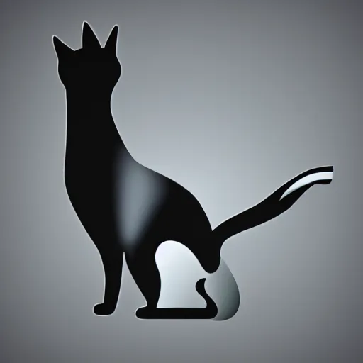 Prompt: long haired cat, silhouette, vector art style, 4 k