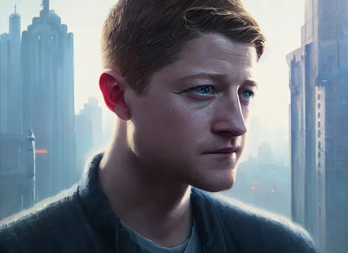 Image similar to highly detailed portrait of ben mckenzie, in detroit : become human, stephen bliss, unreal engine, fantasy art by greg rutkowski, loish, rhads, ferdinand knab, makoto shinkai and lois van baarle, ilya kuvshinov, rossdraws, tom bagshaw, global illumination, radiant light, detailed and intricate environment