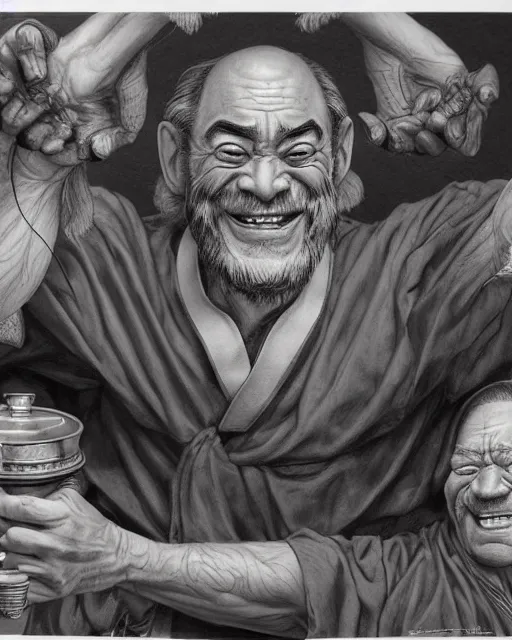real life Uncle Iroh smiling, drinking tea, beautiful, | Stable ...