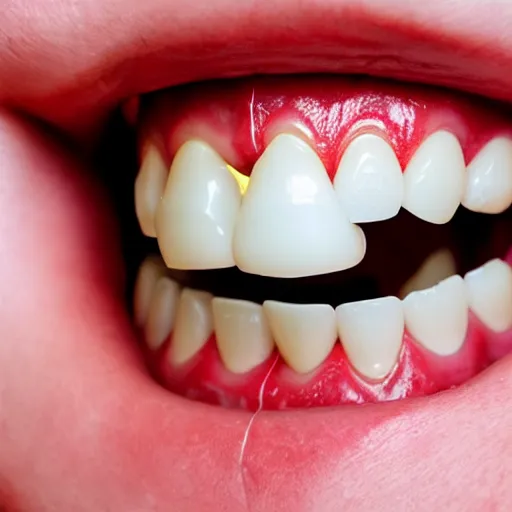 Prompt: a mouth filled with broken teeth