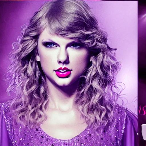 Image similar to Taylor Swift made of purple purple