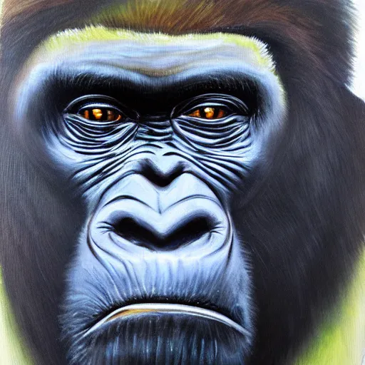 Image similar to gorilla, oil painting