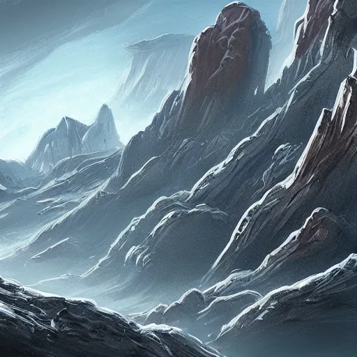 Prompt: alien mountain landscape by jason scheier, artstation trending