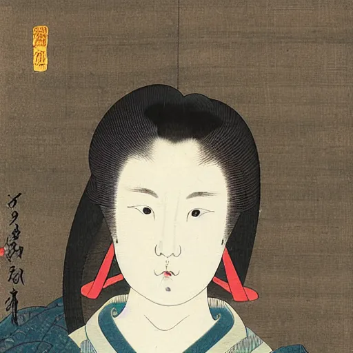 Prompt: female portrait, ukiyo - e