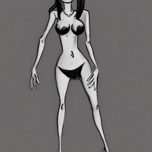 Image similar to milt kahl sketch of victoria justice with kim kardashian body