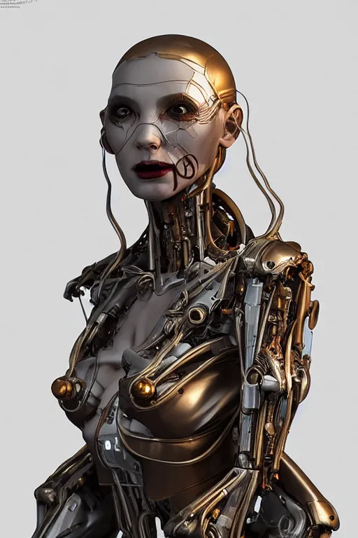 Image similar to portrait of a vampire female robot, intricate, dystopian toy, sci - fi, extremely detailed, biopunk suit, digital painting, sculpted in zbrush, artstation, concept art, smooth, sharp focus, illustration, chiaroscuro lighting, golden ratio, incredible art by stanley artgerm lau and greg rutkowski and alphonse mucha and simon stalenhag