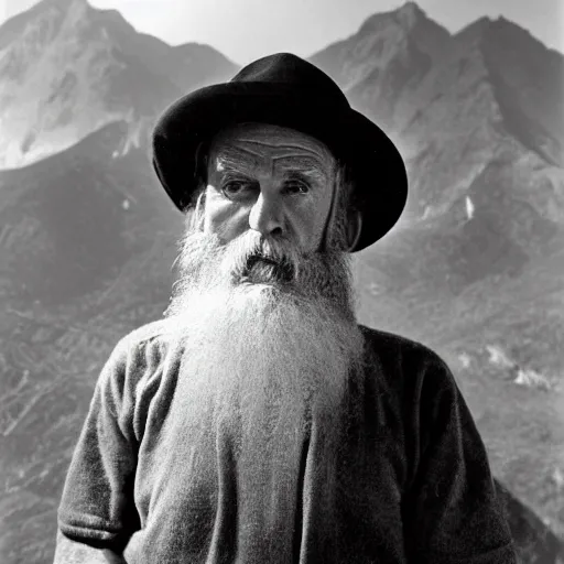 Prompt: a portrait of a character in a scenic environment by Ansel Adams