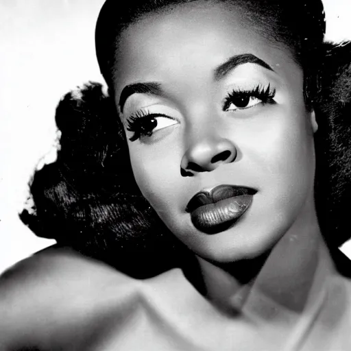 Image similar to photo of a beautiful 1 9 5 0 s black actress