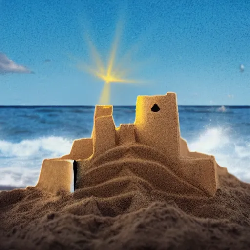 Prompt: photo of a cat building a sandcastle on a beach, photorealistic, 8 k photo, golden hour, award winning editorialized
