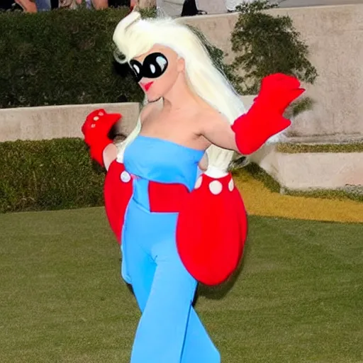 Image similar to lady gaga super mario cosplay