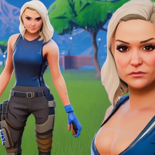 Prompt: a detailed portrait of renee young in fortnite, unreal engine 5 rendered, incredibly highly detailed and realistic, 8 k, sharp focus, studio quality