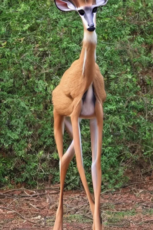 Image similar to an anthropomorphic deer gerenuk hybrid, fursuit!!!!!!!! cosplay