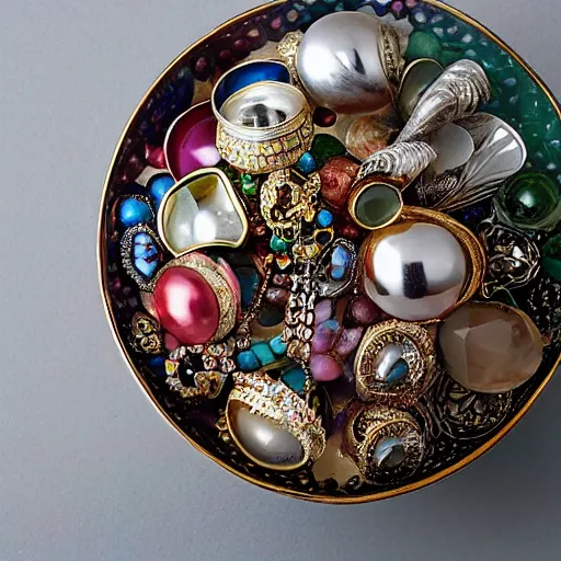 Image similar to a bowl with jewellery in it