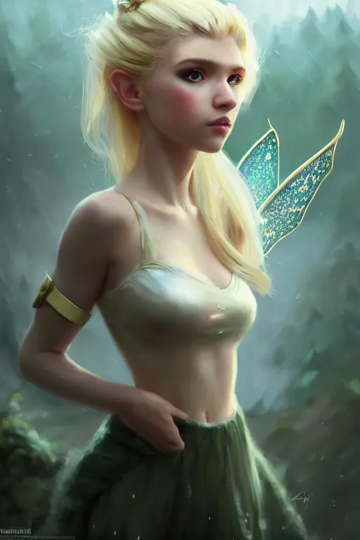 Image similar to cinematic shot of an epic portrait of a cute blonde fairy dressed in military clothes, stylised military clothes, shiny skin, beautiful eyes, beautiful, small details, night setting, realistic poster with volumetric light from craig mallism, artgerm, jeremy lipkin and michael garmash, unreal engine, radiant light, digital art, trends at art station, a masterpiece