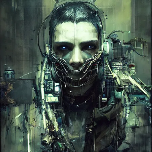 Prompt: a cybernetic hunter, cyberpunk, wires, skulls, machines, by emil melmoth zdzislaw belsinki craig mullins yoji shinkawa realistic render ominous detailed photo atmospheric by jeremy mann and agnes cecile ink drips paint smears digital glitches glitchart