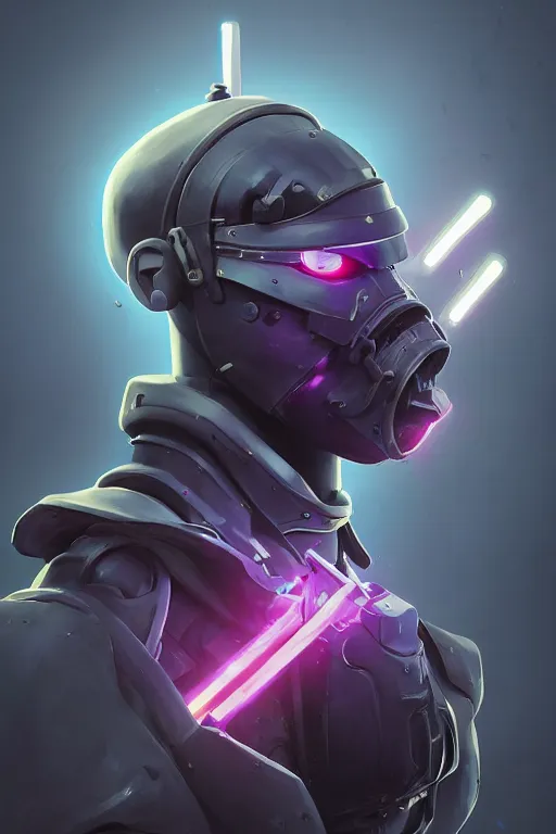 Image similar to epic mask helmet robot ninja portrait stylized as fornite style game design fanart by concept artist gervasio canda, behance hd by jesper ejsing, by rhads, makoto shinkai and lois van baarle, ilya kuvshinov, rossdraws global illumination radiating a glowing aura global illumination ray tracing hdr render in unreal engine 5