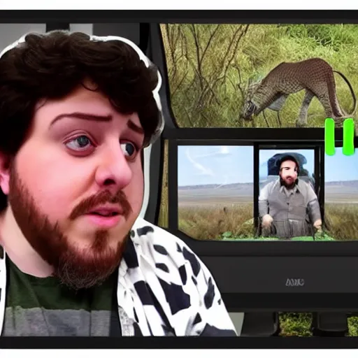 Image similar to youtuber Jontron goes on safari