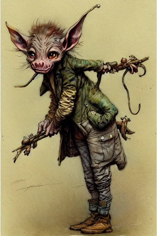 Prompt: (((((1950s goblin . muted colors.))))) by Jean-Baptiste Monge !!!!!!!!!!!!!!!!!!!!!!!!!!!