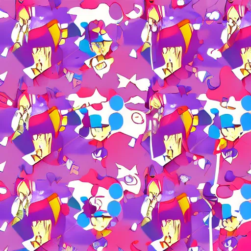 Prompt: abstract anime girl patterns