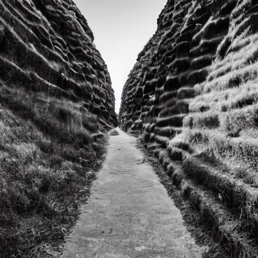 Image similar to portrait of the long path to heaven, wide shot, sharp focus