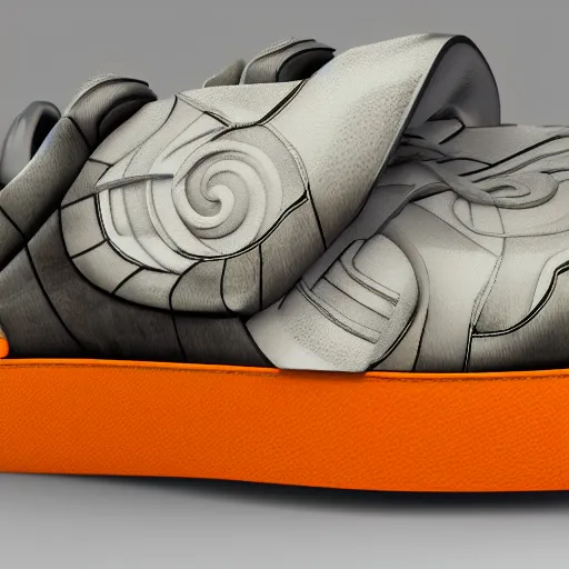 Image similar to sneakers by giger, 3d high octane render