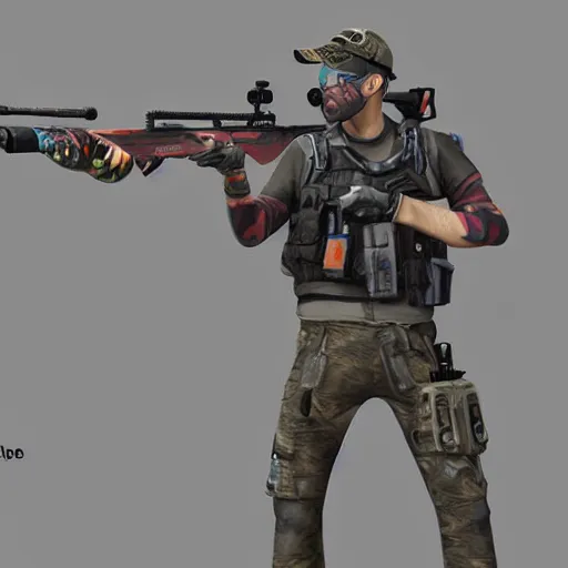 Image similar to Concept art of skin AWP in Counter-Strike Global Offensive, 3D rendering, unreal engine,