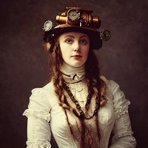 Image similar to “ beautiful portrait of a victorian steampunk woman. ”