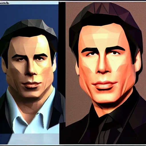 Prompt: low poly john travolta