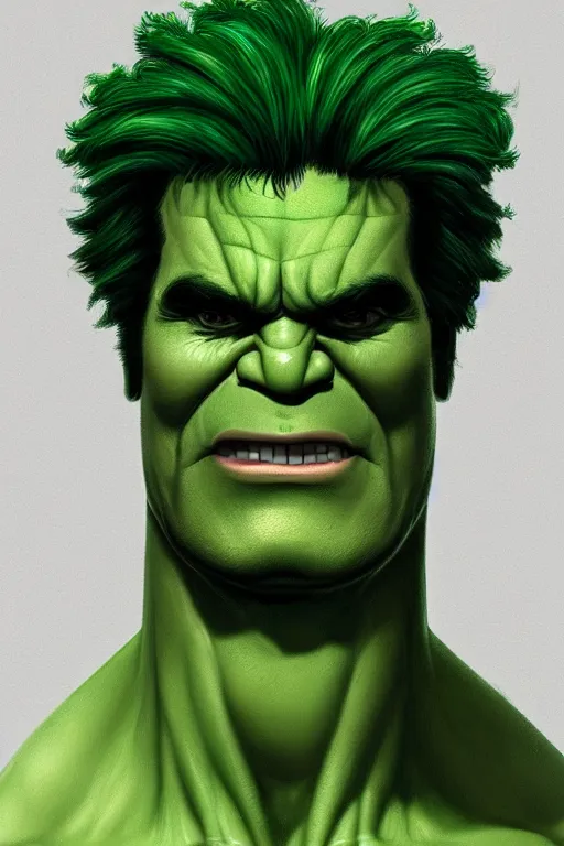 Prompt: the hulk with broccoli hair, highly detailed, digital art, sharp focus, trending on art station