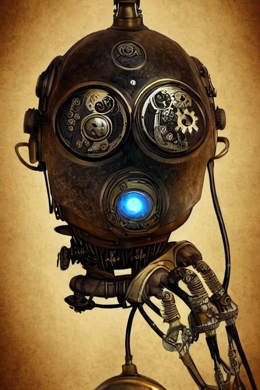 Image similar to steampunk helmet fantasy art mask robot ninja stylized digital illustration sharp focus, elegant intricate digital painting artstation concept art global illumination ray tracing advanced technology chaykin howard and campionpascale and cooke darwyn and davis jack