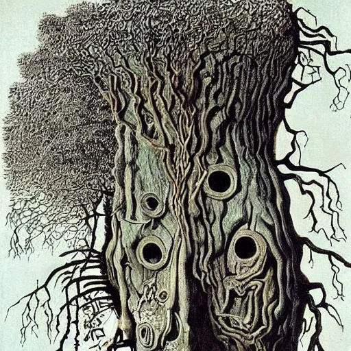 Prompt: “the trees hide faces by salvador dali, horror, intricate, highly detailed”