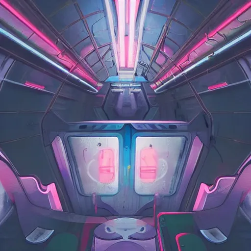 Prompt: an interdimensional travelling train, cyberpunk aesthetic, abstract, highly - detailed