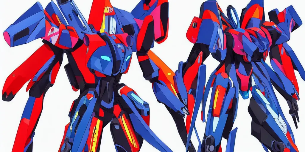 Image similar to the anime neon genesis evangelion mech suit , digital art, art station, tredning on art station, anime, colorful art