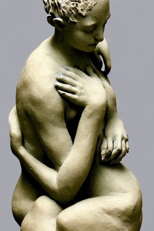 Image similar to sculpture humanity destroying planet earth by camille Claudel