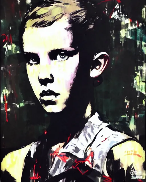 Image similar to millie bobby brown by yoji shinkawa