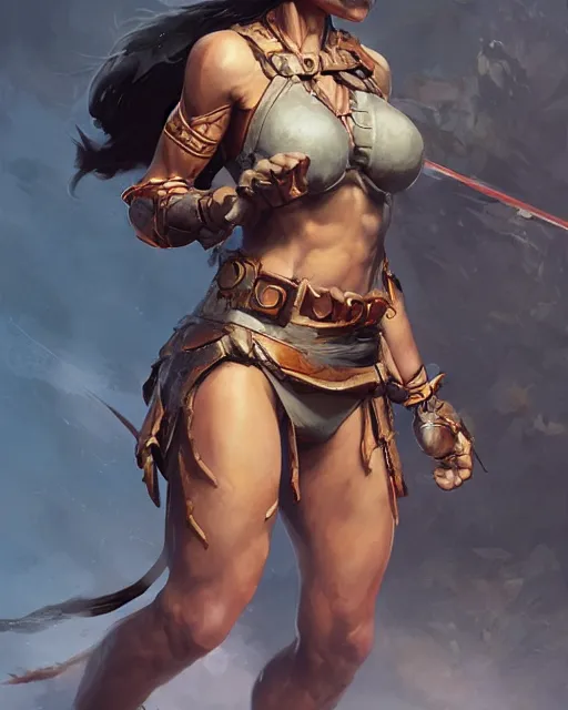 Prompt: beautiful female warrior, accurate anatomy, by stanley artgerm lau, wlop, rossdraws, frank frazetta, andrei riabovitchev, marc simonetti, tranding on artstation