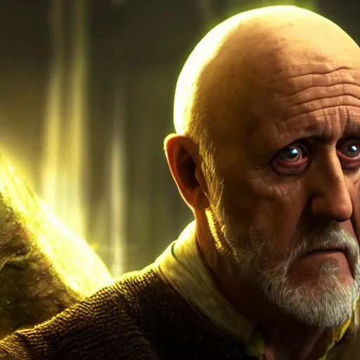 Image similar to mike ehrmantraut in love, dnd, ultra detailed fantasy, elden ring, realistic, dnd character portrait, full body, dnd, rpg, lotr game design fanart by concept art, behance hd, artstation, deviantart, global illumination radiating a glowing aura global illumination ray tracing hdr render in unreal engine 5