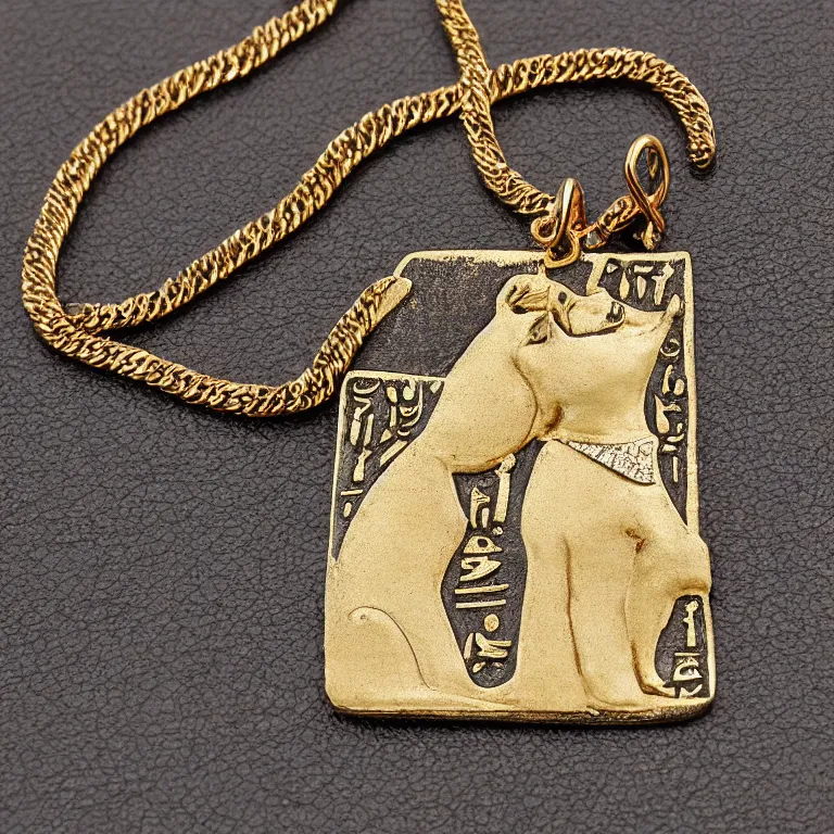 Image similar to ancient egyptian shiba inu royal neckless