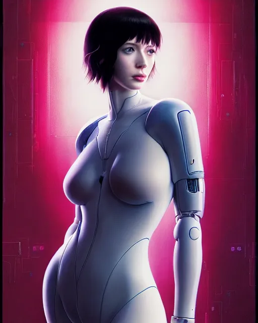 Prompt: sophisticated photography of young Christina Hendricks starring in ghost in the shell, elegance, highly detailed, Hyperrealism, 8k, shallow depth of field, Artstation, Artgerm, Donato Giancola and Joseph Christian Leyendecker