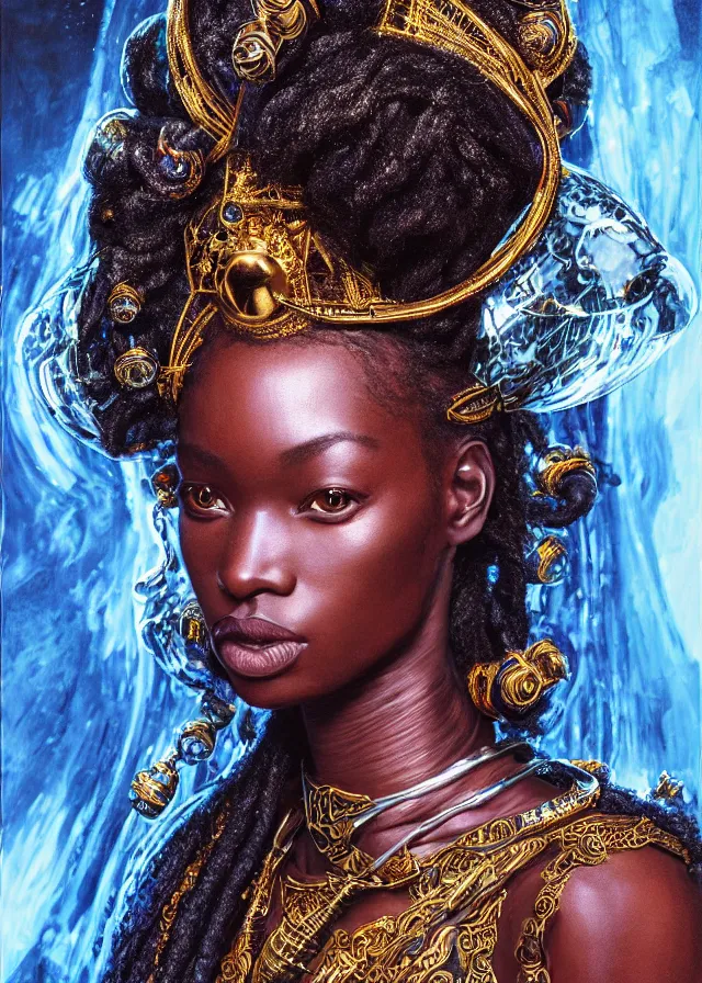 Portrait painting of a beautiful african princess born | Stable ...