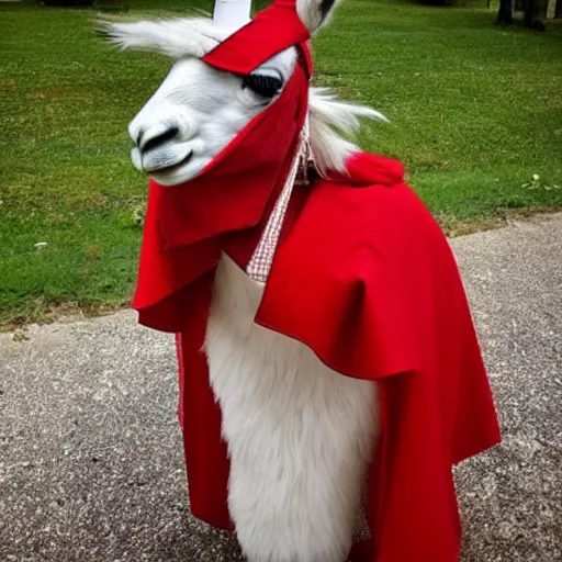 Prompt: photo of a llama dressed as a spanish inquisition