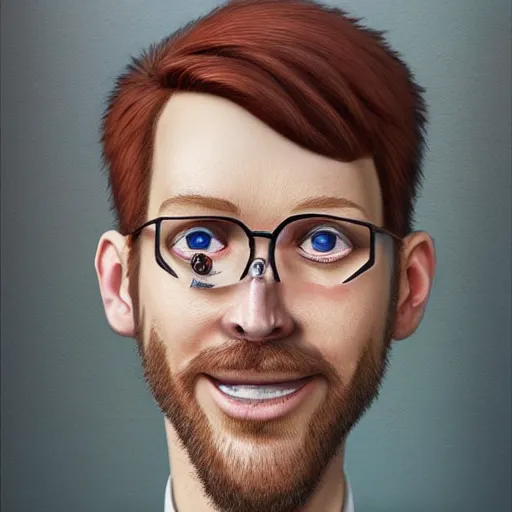 Image similar to Dr. Rusty Venture in real life with a reddish-brown chin strap goatee, realistic, very realistic, hyperrealistic, highly detailed, very detailed, extremely detailed, detailed, digital art, oil painting, trending on artstation, headshot and bodyshot, detailed face, very detailed face, extremely detailed face, HD Quality, 8k resolution