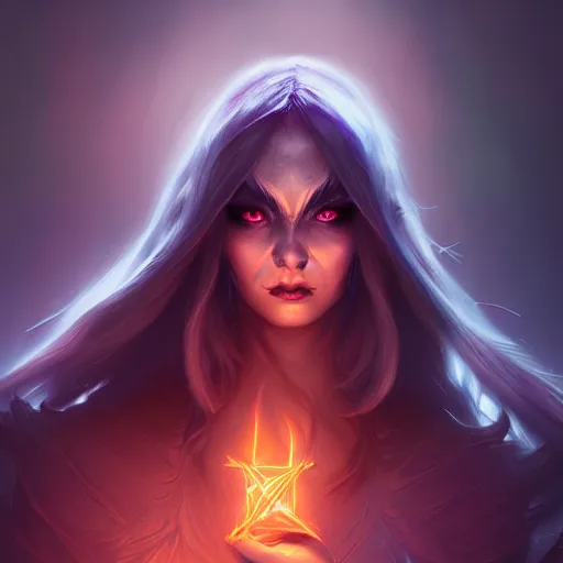 Image similar to dark sorceress full view, highly detailed, wlop style, artstation, concept art, soft light, sharp focus, illustration, character design