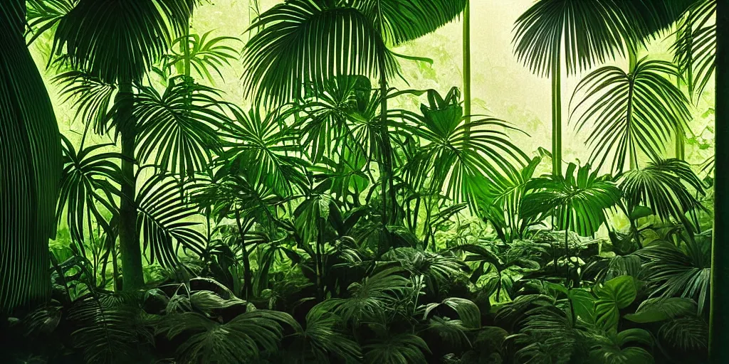 Image similar to lush tropical forest, against light, glare, bright details, contrasting, daylight, highly detailed, by dieter rams 1 9 9 0, national geographic magazine, reportage photo, natural colors