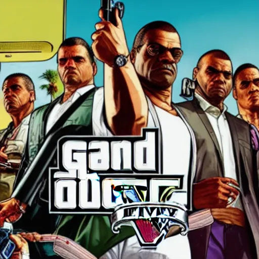 Image similar to AOC on the cover of GTA V,