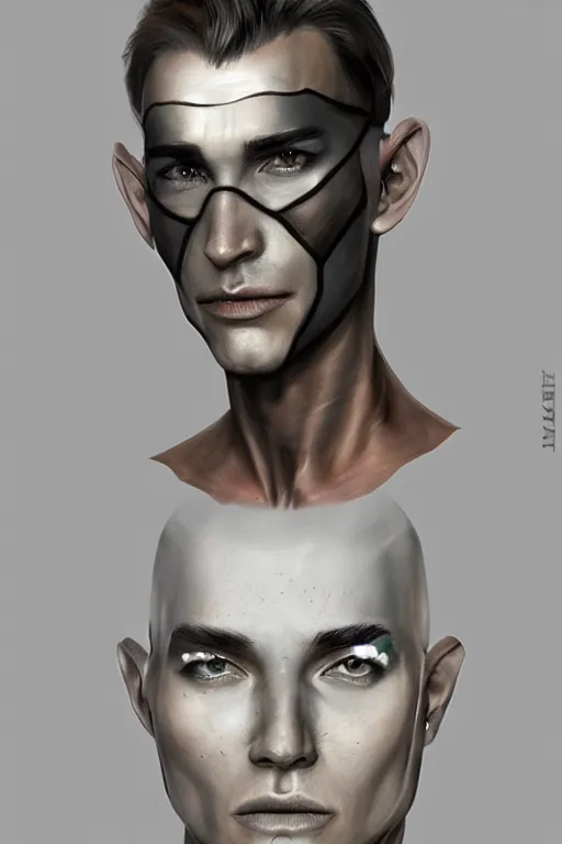 Prompt: portrait from a gay handsome masculine extraterrestrial man, sci - fi art, trending on artstation